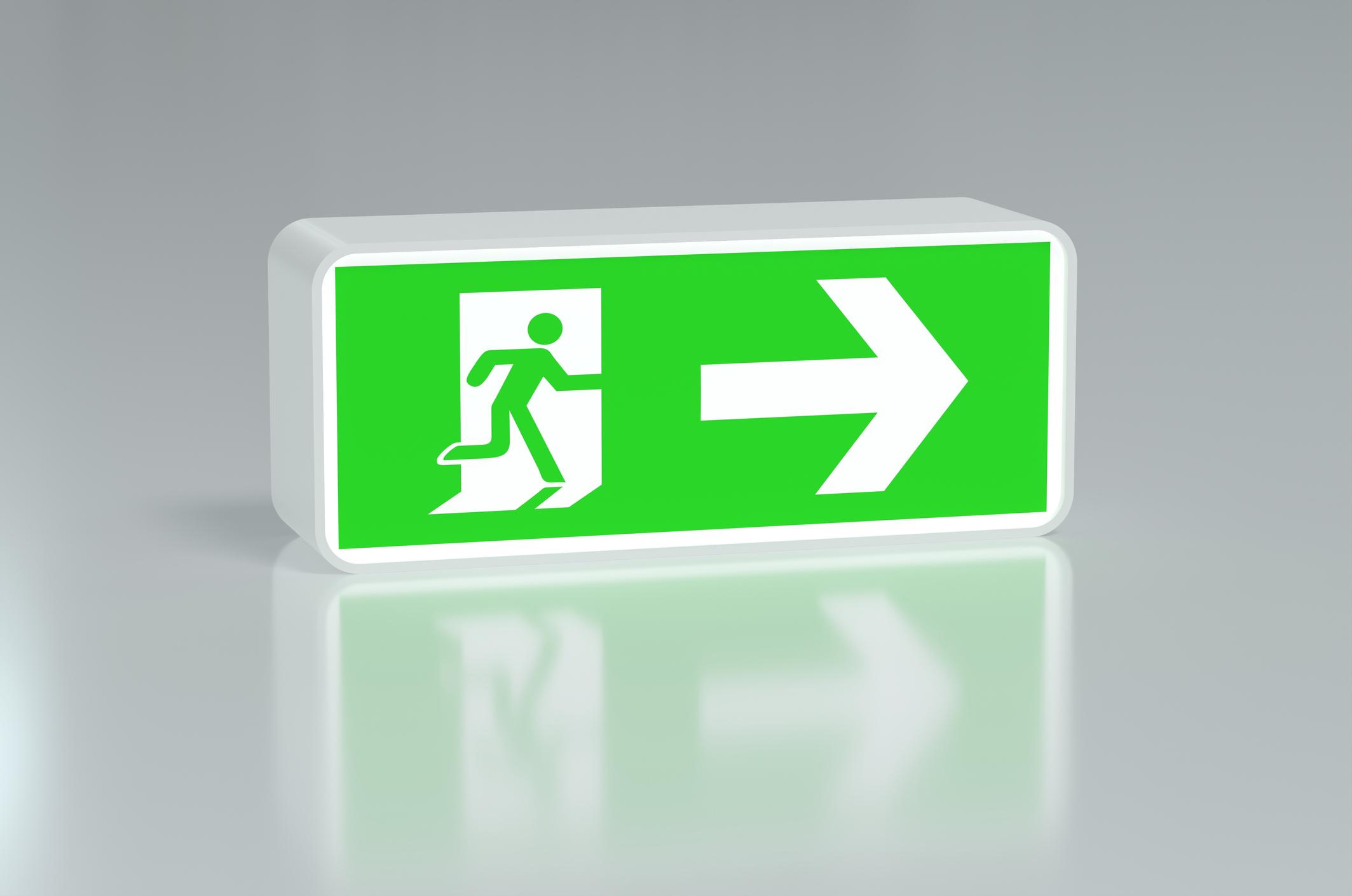 Auditorium Exit Light with Right Arrow